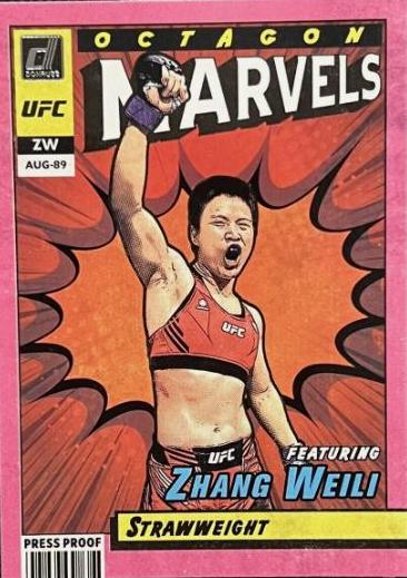 Zhang Weili 2022 Panini Donruss UFC Octagon Marvels #19 Press Proof