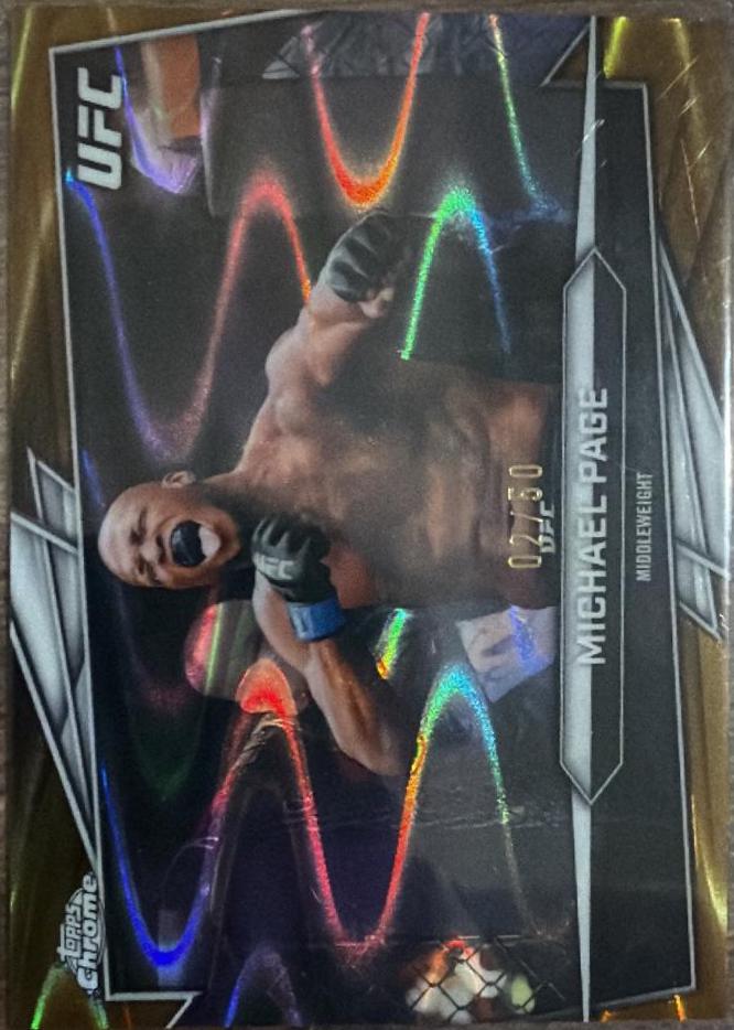 Michael Page 2026 Topps Chrome UFC Base #135 Gold Ray Wave Refractor