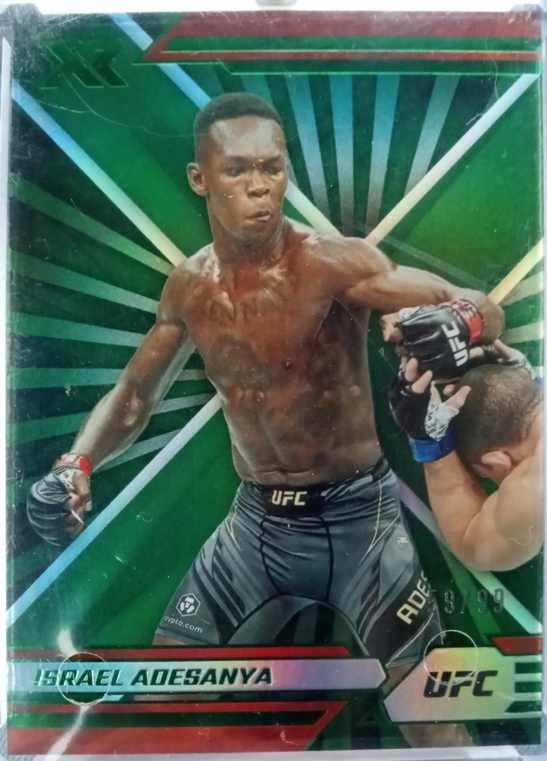 Israel Adesanya 2022 Panini Chronicles UFC Base XR #288 Green