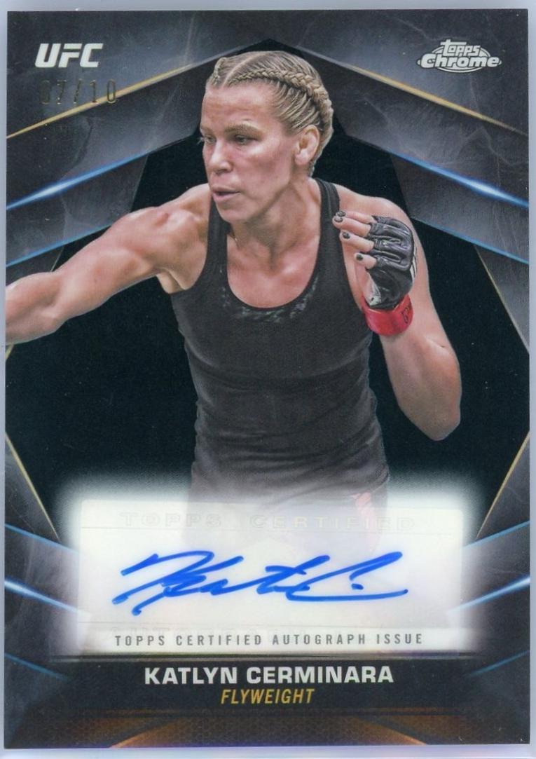 Katlyn Cerminara 2024 Topps Chrome UFC Chrome Veteran Autographs #CVA-KCH Black Refractor