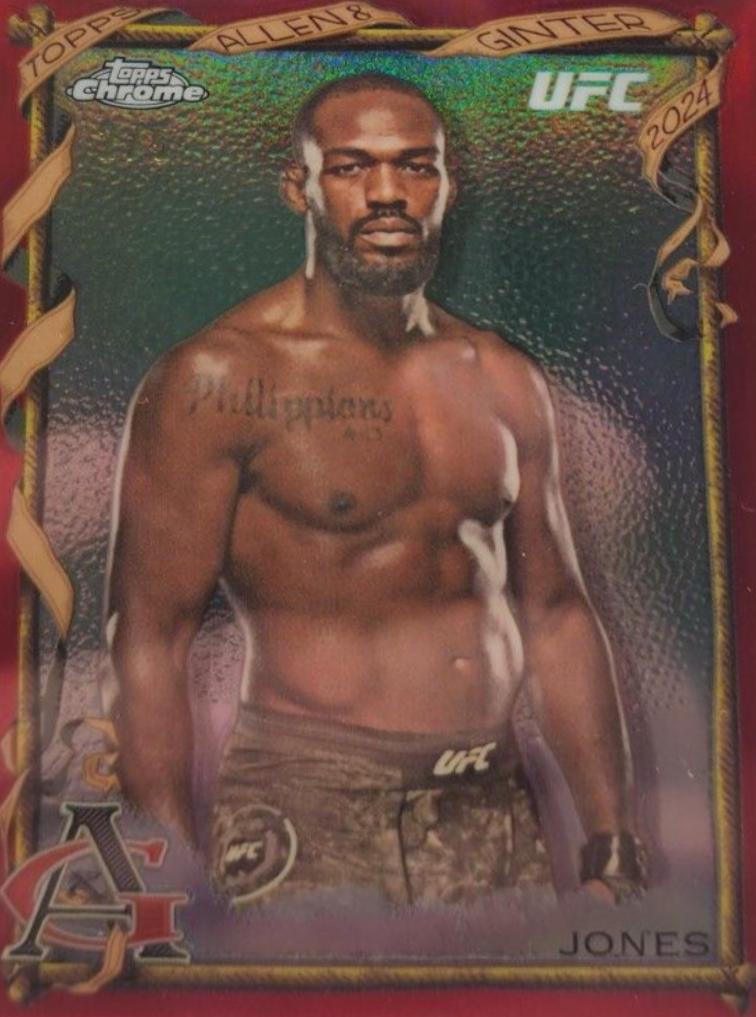 Jon Jones 2024 Topps Chrome UFC Allen & Ginter #AAG-2 Red Refractor