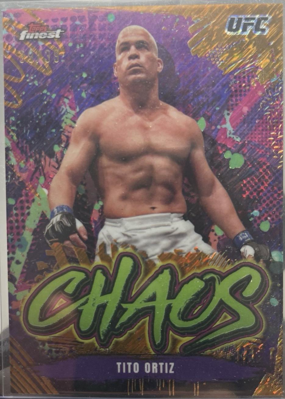 Tito Ortiz 2024 Topps Finest UFC Chaos #CHA-25 Gold Shimmer Refractor