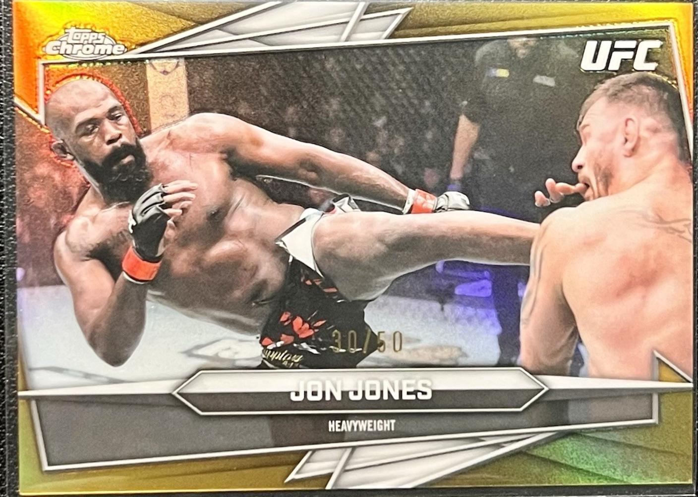 Jon Jones 2026 Topps Chrome UFC Base #36 Gold Refractor
