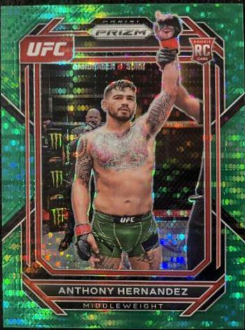 Anthony Hernandez 2023 Panini Prizm UFC Base #181 Green Pulsar