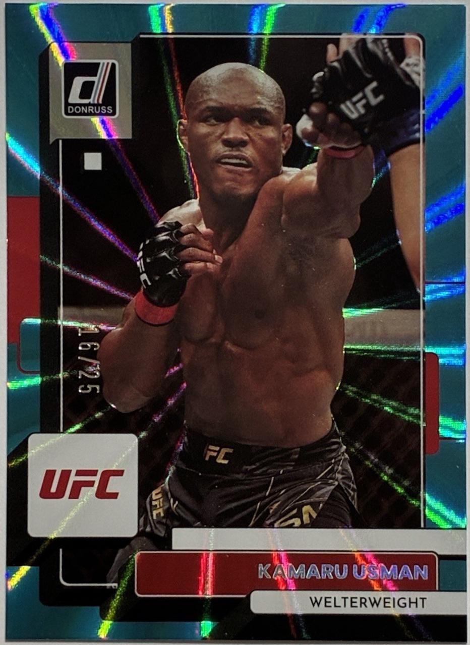 Kamaru Usman 2023 Panini Donruss UFC Base #114 Teal Laser