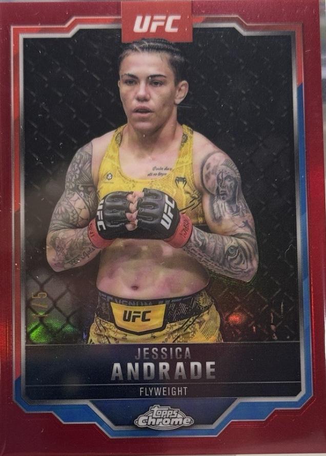 Jessica Andrade 2025 Topps Chrome UFC Base #119 Red Refractor