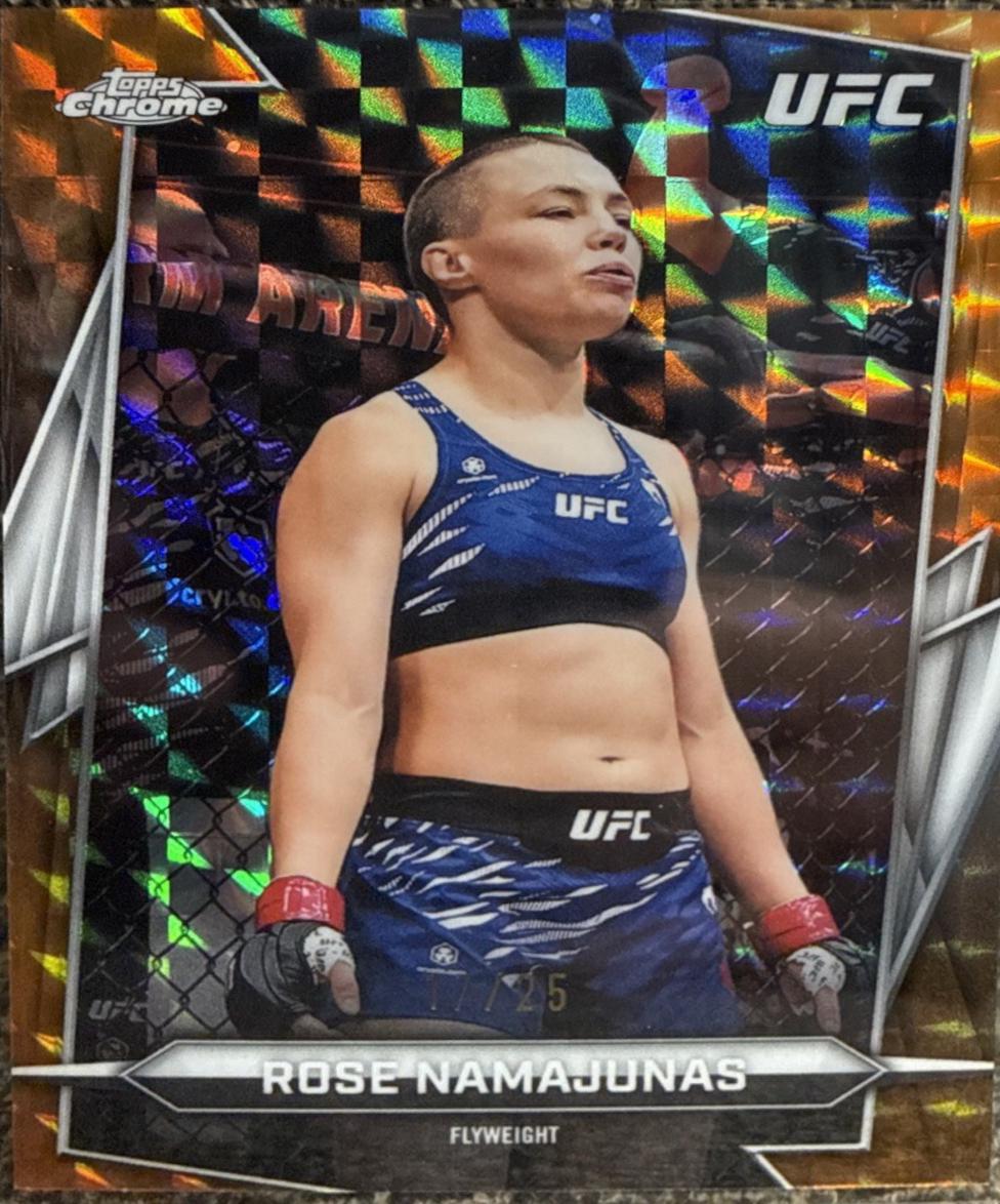 Rose Namajunas 2026 Topps Chrome UFC Base #87 Orange Refractor