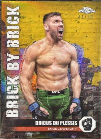 Dricus Du Plessis 2024 Topps Chrome UFC Brick by Brick #BYB-17 Gold Refractor