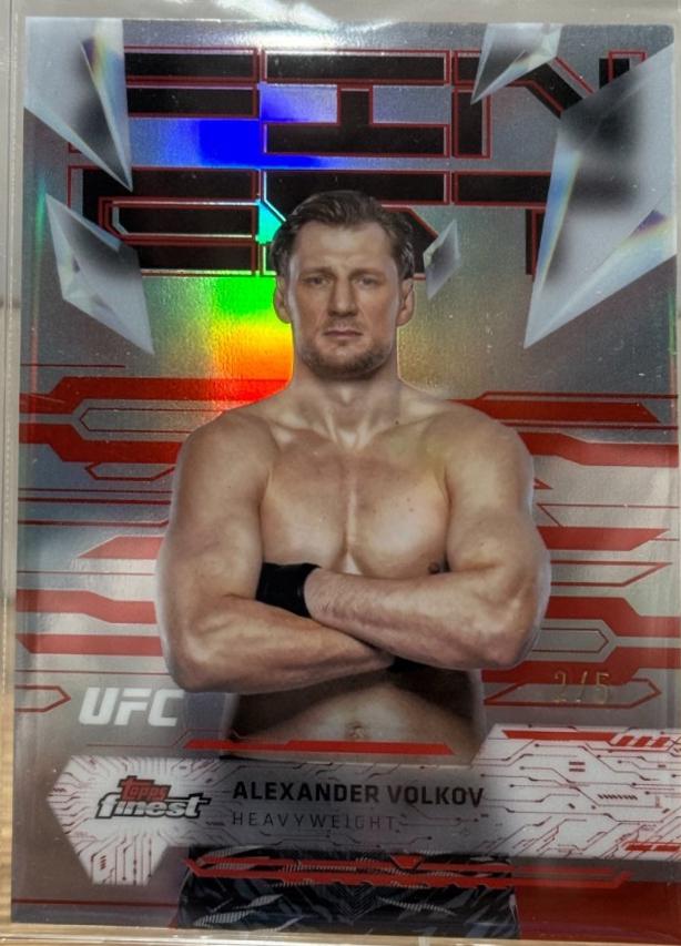 Alexander Volkov 2025 Topps Finest UFC Base Uncommon #150 Blue Checkerboard Refractor
