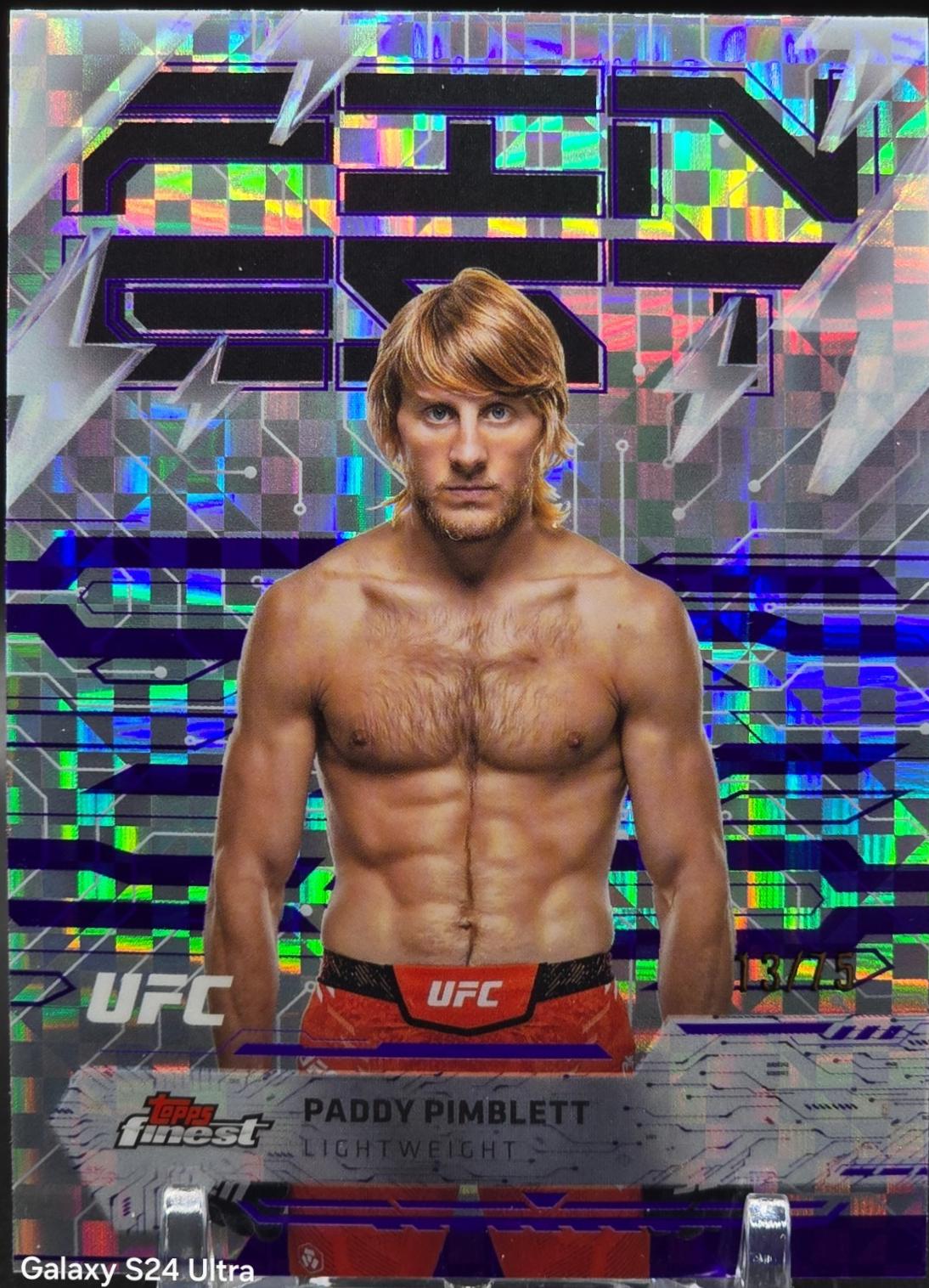 Paddy Pimblett 2025 Topps Finest UFC Base Rare #209 Purple Checkerboard Refractor