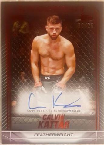 Calvin Kattar 2024 Topps Knockout UFC Knockout Autographs #KNA-CKR Red