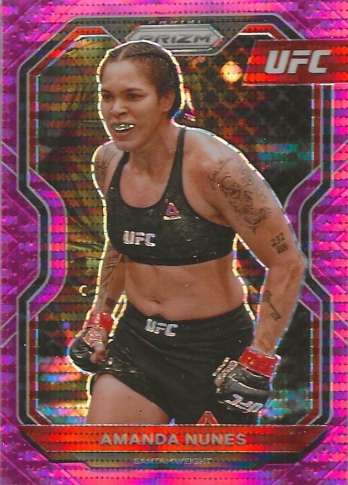 Amanda Nunes 2021 Panini Prizm UFC Base #66 Pink Pulsar