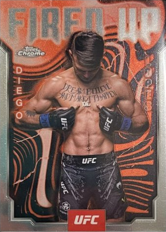Diego Lopes 2025 Topps Chrome UFC Fired Up #FUP-8 Black Refractor