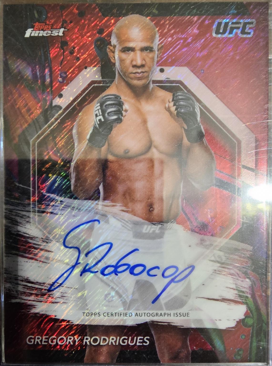Gregory Rodrigues 2024 Topps Finest UFC Finest Autographs #FA-GRS Superfractor