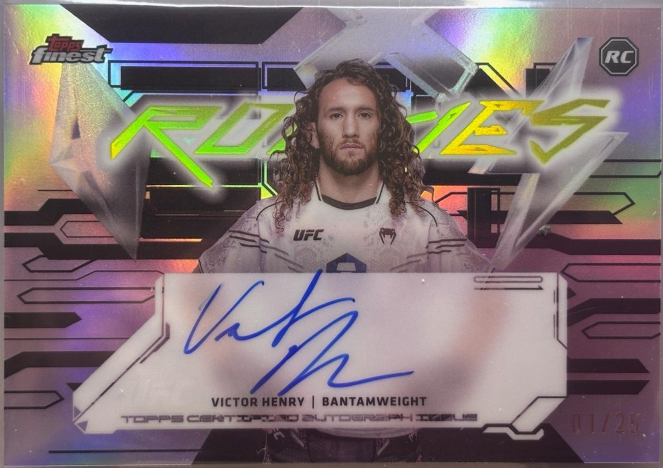 Victor Henry 2025 Topps Finest UFC Finest Rookie Autographs #FRA-VH Black Refractor