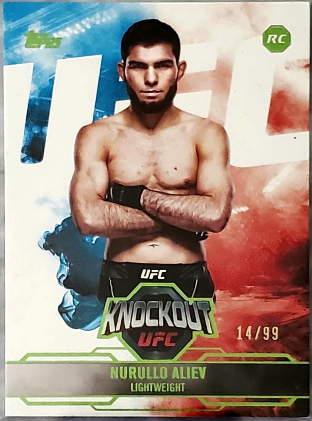 Nurullo Aliev 2025 Topps Knockout UFC Base #66 Lime Green