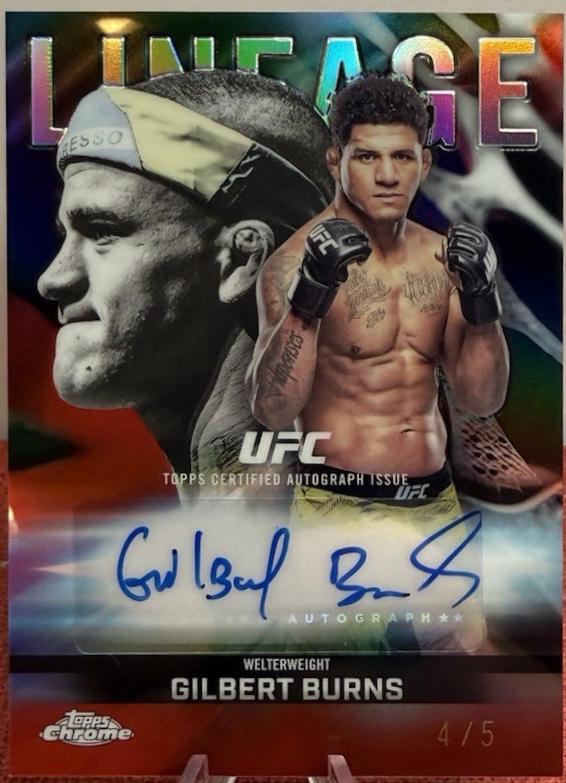 Gilbert Burns 2026 Topps Chrome UFC Chrome Lineage Autographs #CCA-GB Red Refractor