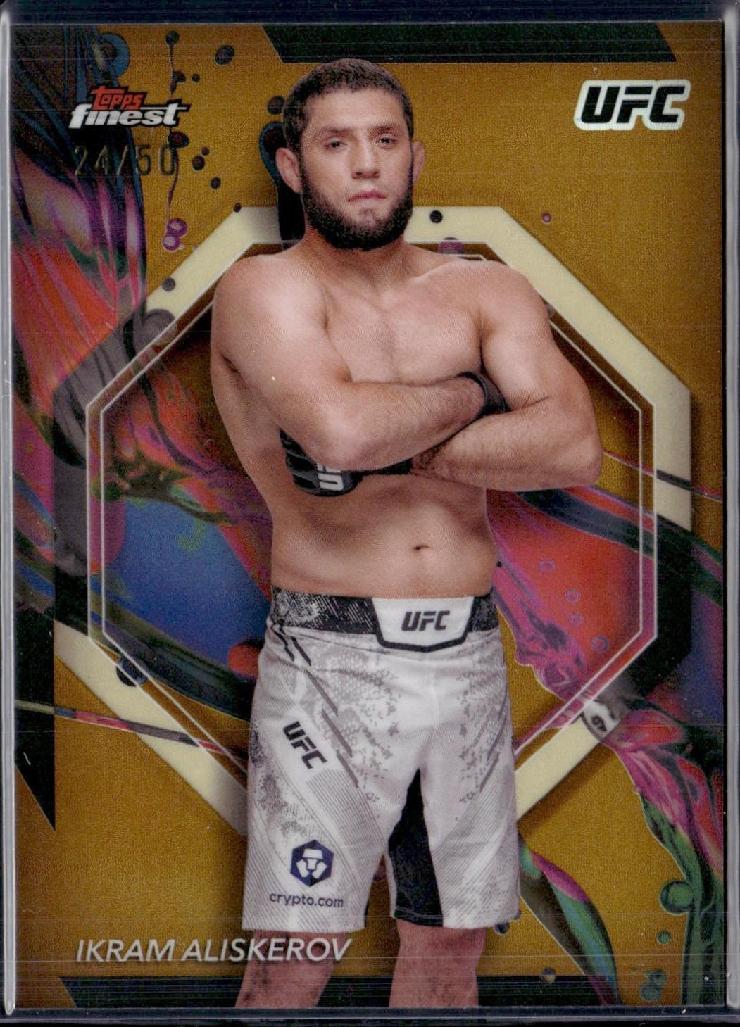 Ikram Aliskerov 2024 Topps Finest UFC Base Common #11 Gold Refractor