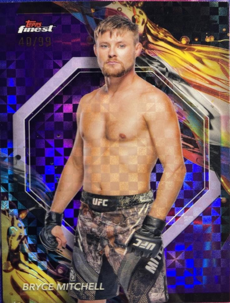 Bryce Mitchell 2024 Topps Finest UFC Base Uncommon #140 Purple Checkerboard Refractor