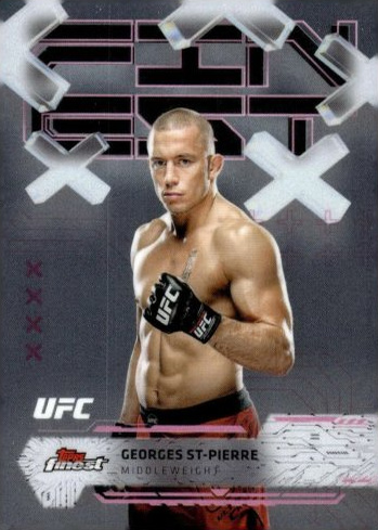 Georges St-Pierre 2025 Topps Finest UFC Base Common #70 Checkerboard Refractor