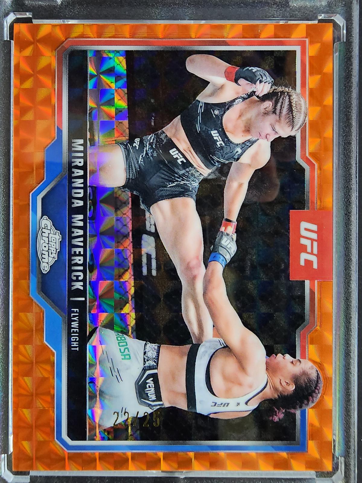 Miranda Maverick 2025 Topps Chrome UFC Base #5 Orange Geometric Refractor