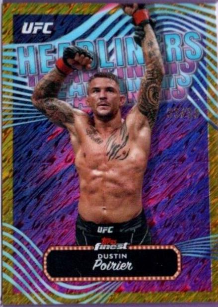 Dustin Poirier 2024 Topps Finest UFC Headliners #HDL-3 Gold Shimmer Refractor