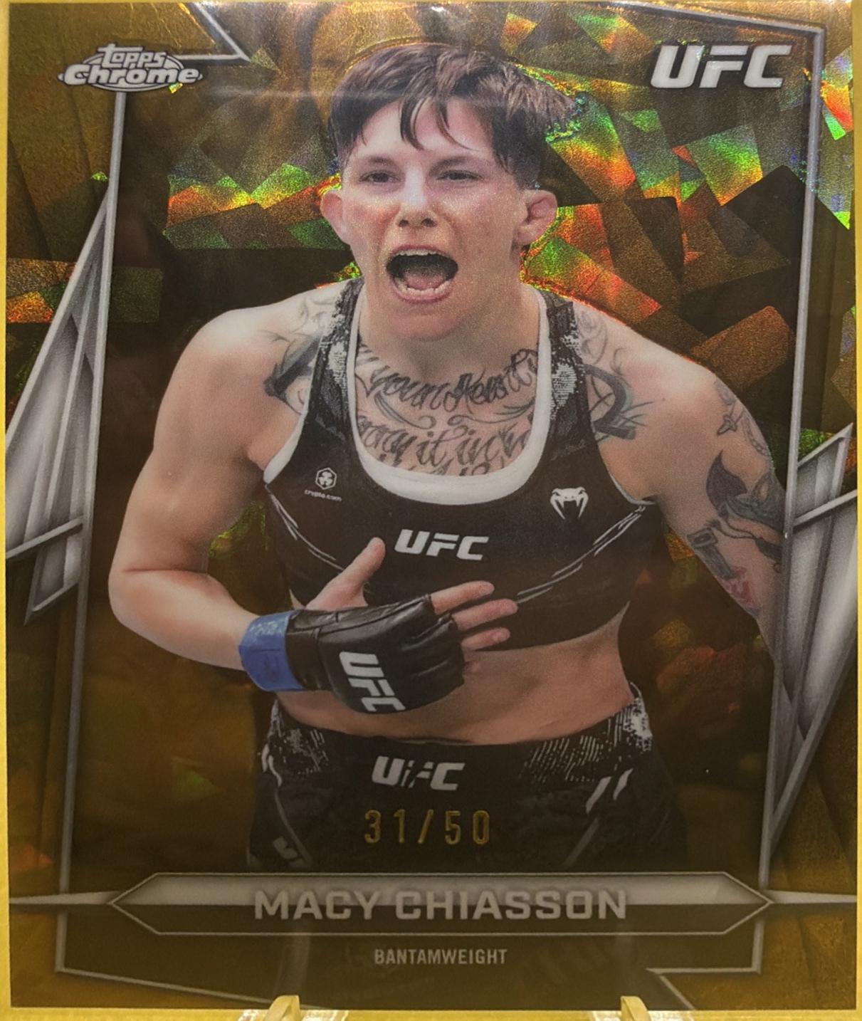 Macy Chiasson 2026 Topps Chrome UFC Base #105 Gold Mini Diamonds Refractor