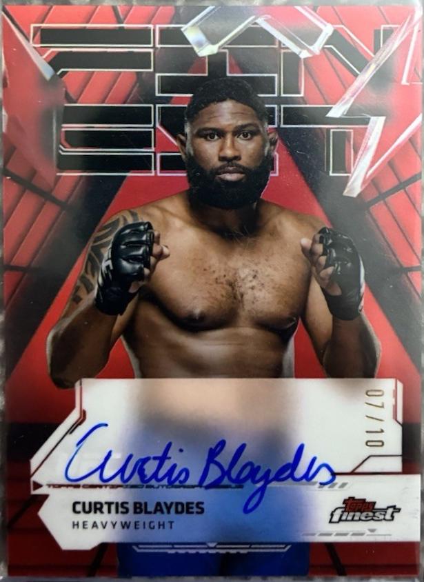Curtis Blaydes 2025 Topps Finest UFC Finest Autographs #FA-CB Red Black Vapor Refractor