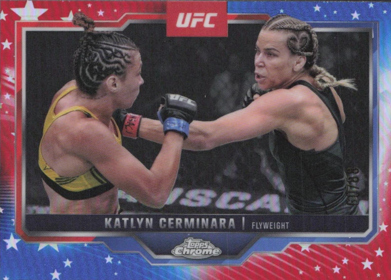 Katlyn Cerminara 2025 Topps Chrome UFC Base #114 Red & Blue Refractor
