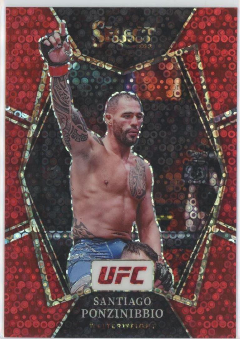 Santiago Ponzinibbio 2022 Panini Select UFC Premier Level #104 Red Disco