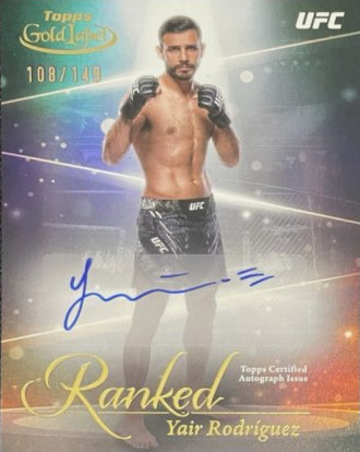 Yair Rodríguez 2024 Topps Gold Label UFC Ranked Ink #RIK-YRO Black