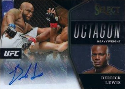 Derrick Lewis 2021 Panini Select UFC Octagon Action Signatures #7 Black Disco Prizms