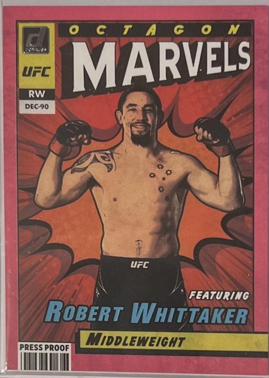 Robert Whittaker 2022 Panini Donruss UFC Octagon Marvels #3 Press Proof
