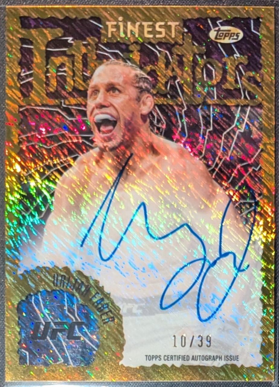 Urijah Faber 2024 Topps Finest UFC Intimidators Autographs #IA-UFR Gold Shimmer Refractor