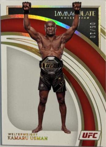 Kamaru Usman 2022 Panini Immaculate UFC Base #48 Gold