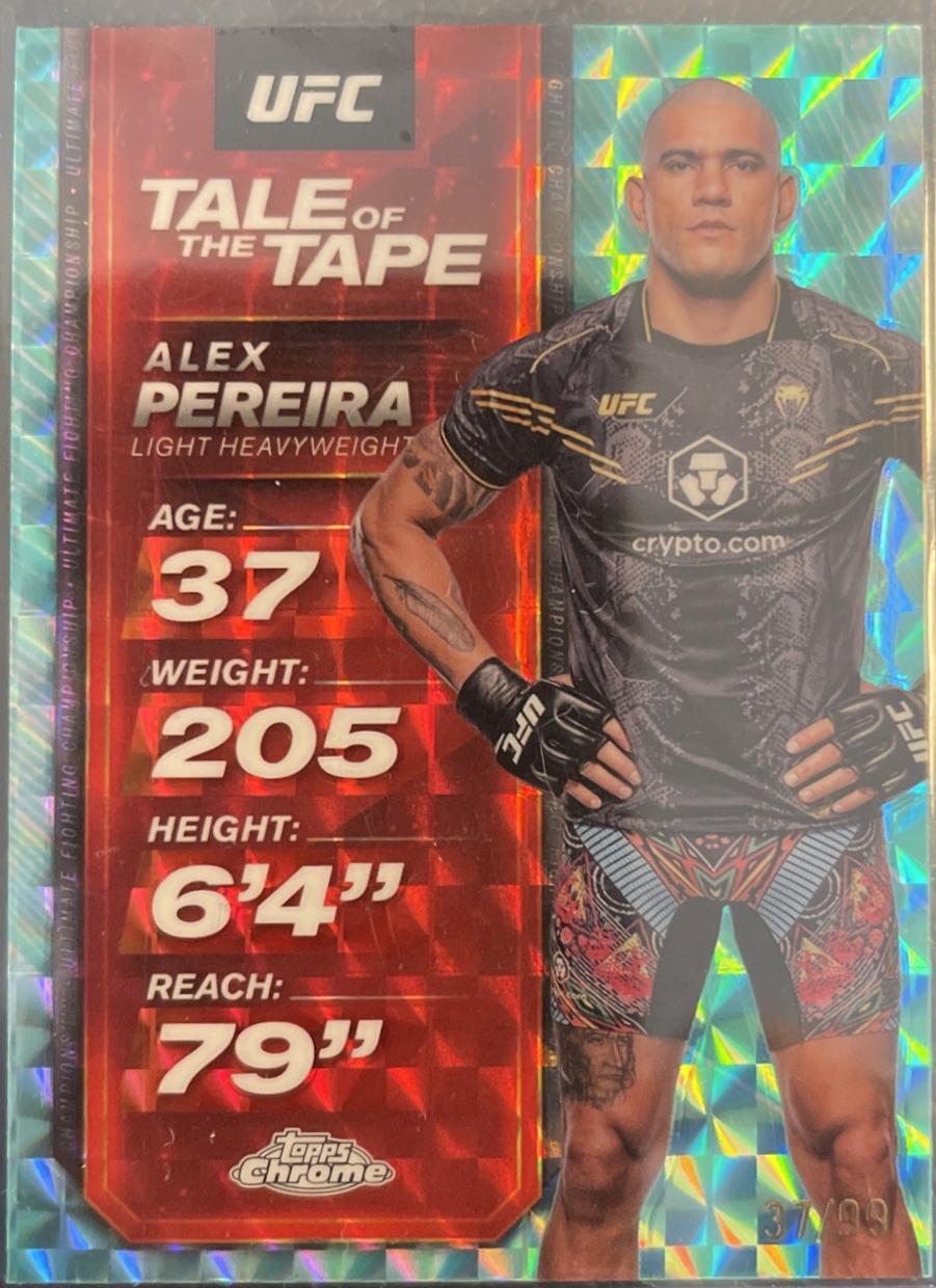 Alex Pereira 2025 Topps Chrome UFC Tale of the Tape #TTT-9 Geometric Purple Refractor