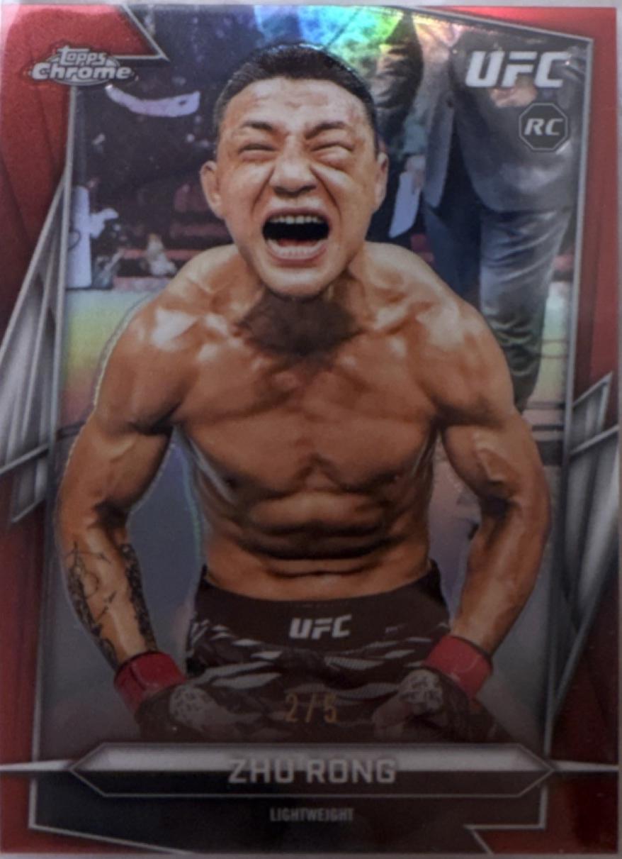 Zhu Rong 2026 Topps Chrome UFC Base #172 Red Refractor