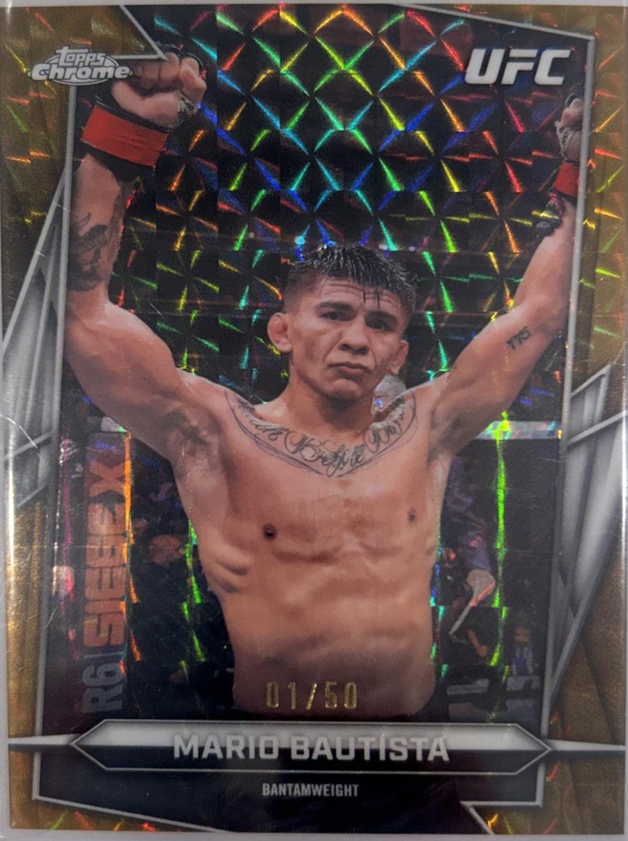 Mario Bautista 2026 Topps Chrome UFC Base #62 Gold Geometric Refractor