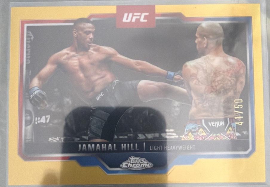 Jamahal Hill 2025 Topps Chrome UFC Base #170 Gold Geometric Refractor