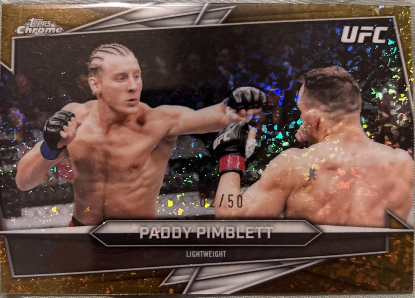 Paddy Pimblett 2026 Topps Chrome UFC Base #23 Gold Mini Diamonds Refractor