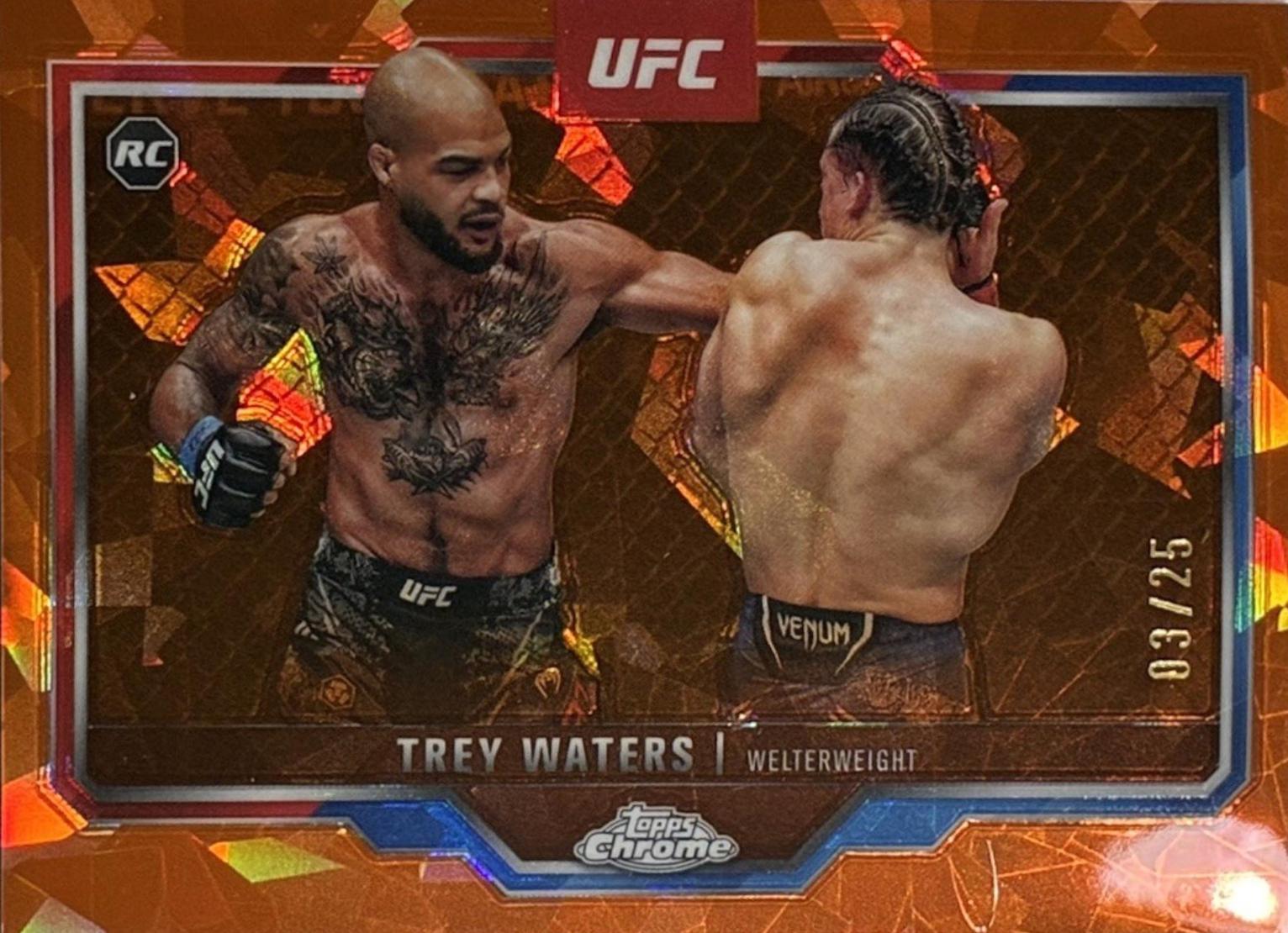 Trey Waters 2025 Topps Chrome Sapphire UFC Base Sapphire #48 Orange Sapphire