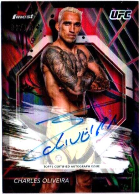 Charles Oliveira 2024 Topps Finest UFC Finest Autographs #FA-CSO Red Black Vapor Refractor