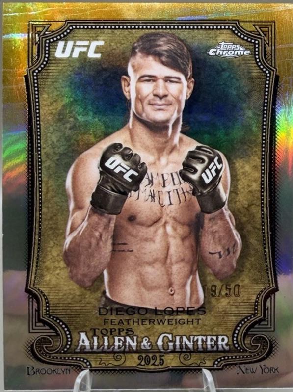 Diego Lopes 2026 Topps Chrome UFC Allen & Ginter #AG-19 Gold Refractor