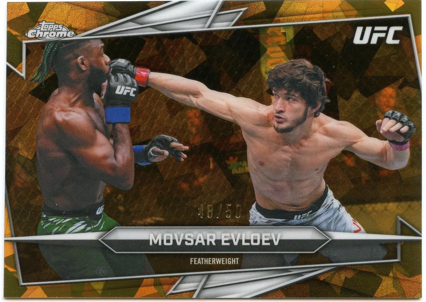 Movsar Evloev 2026 Topps Chrome UFC Base #165 Gold Refractor