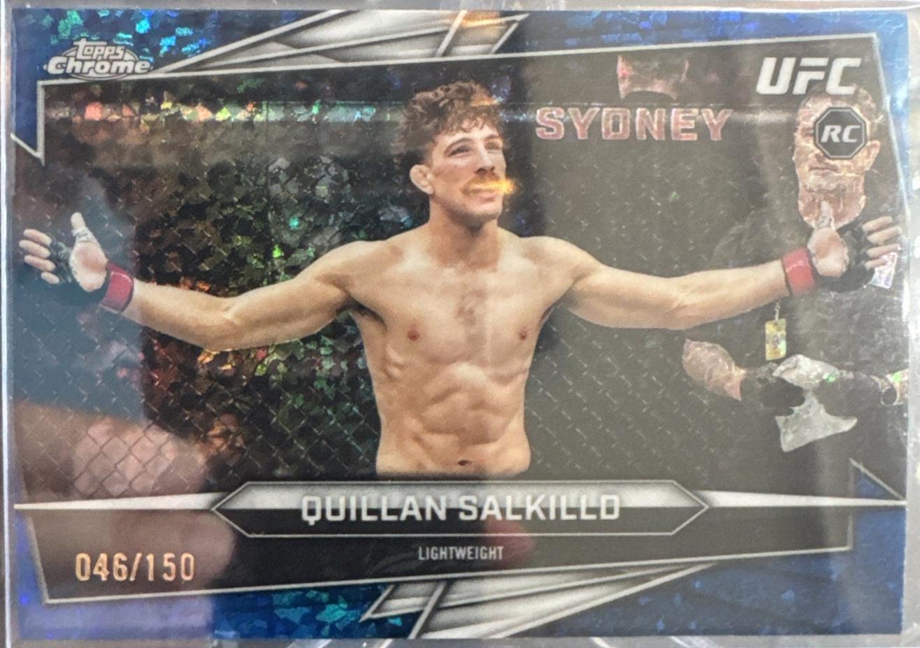 Quillan Salkilld 2026 Topps Chrome UFC Base #57 Blue Mini Diamonds Refractor