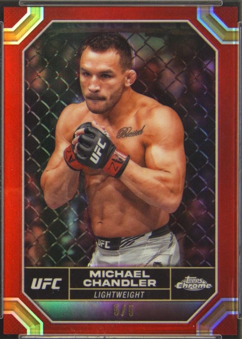 Michael Chandler 2024 Topps Chrome UFC Base #136 Red Refractor