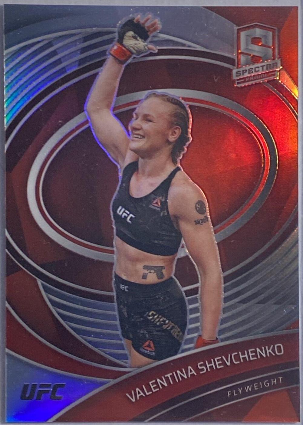 Valentina Shevchenko 2021 Panini Chronicles UFC Base Spectra #298 Red