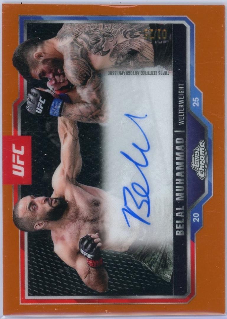 Belal Muhammad 2025 Topps Chrome UFC Chrome Veteran Autographs #CVA-BM Red Refractor