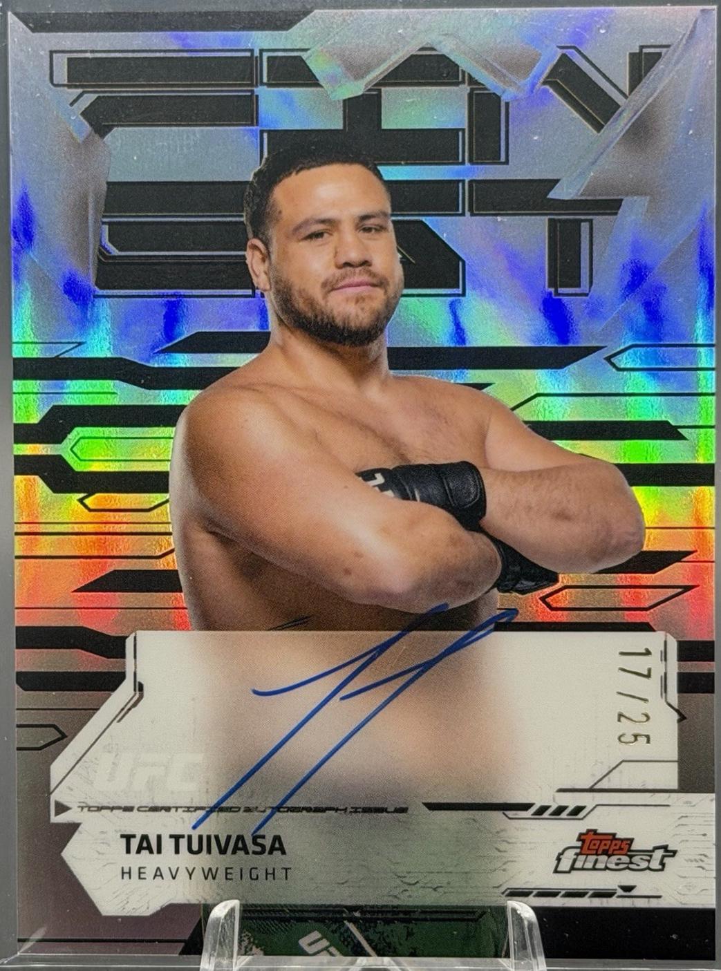 Tai Tuivasa 2025 Topps Finest UFC Finest Autographs #FA-TT Black Refractor