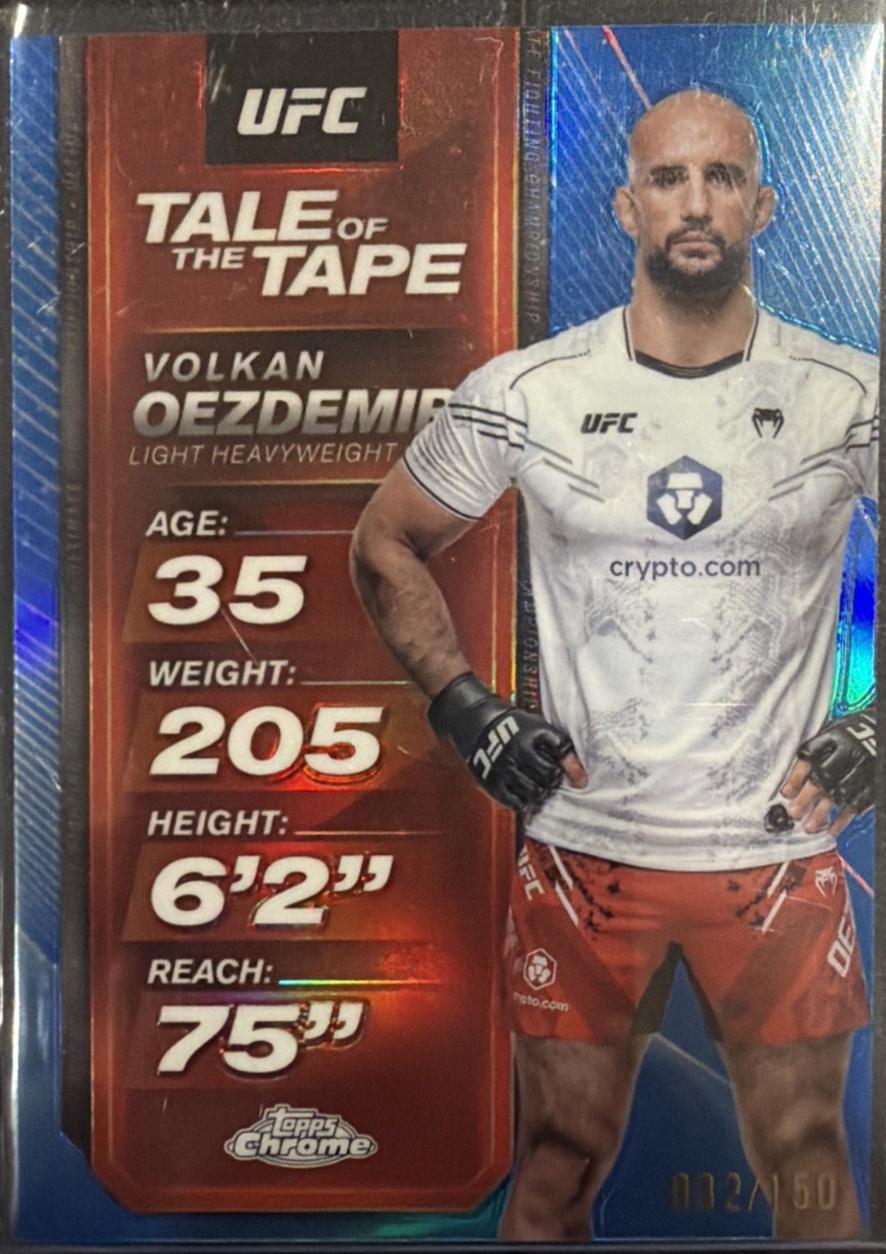 Volkan Oezdemir 2025 Topps Chrome UFC Tale of the Tape #TTT-26 Blue Refractor